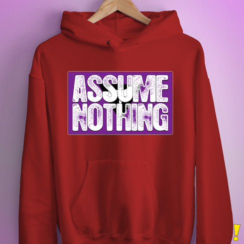 Assume Nothing Lesbian Labrys Pride Flag Hoodie - Red